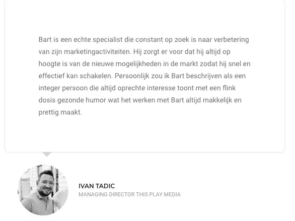 Social proof voor Bart